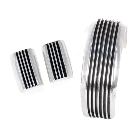 Sterling Silver Grooved Set by Francis Jones