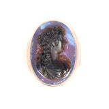 Agate Cameo Ring 14kt antique - Rhinestone Rosie