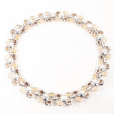Jomaz Molded Glass Necklace pearl rhinestone vintage  - Rhinestone Rosie