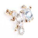 Lizard and Turtle Crystal Rhinestone Brooches vintage unsigned Reja- Rhinestone Rosie
