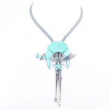Turquoise Bolo and Buckle Set by Wilford and Lena Quandelacy vintage - Rhinestone Rosie