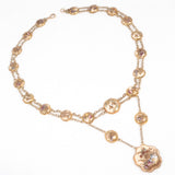 19th century Satsuma Set - Necklace and Bracelet - birds and flowers - antique - Rhinestone Rosie