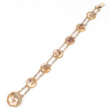 19th century Satsuma Set - Necklace and Bracelet - birds and flowers - antique - Rhinestone Rosie