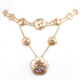 19th century Satsuma Set - Necklace and Bracelet - birds and flowers - antique - Rhinestone Rosie