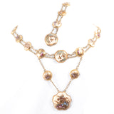 19th century Satsuma Set - Necklace and Bracelet - birds and flowers - antique - Rhinestone Rosie