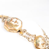 19th century Satsuma Set - Necklace and Bracelet - birds and flowers - antique - Rhinestone Rosie