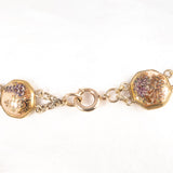 19th century Satsuma Set - Necklace and Bracelet - birds and flowers - antique - Rhinestone Rosie
