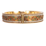 19th century Enamel Leaf and Berry Bracelet 14kt vintage - Rhinestone Rosie