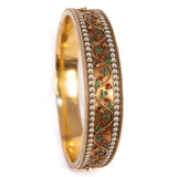 19th century Enamel Leaf and Berry Bracelet 14kt vintage - Rhinestone Rosie
