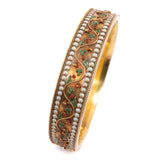 19th century Enamel Leaf and Berry Bracelet 14kt vintage - Rhinestone Rosie
