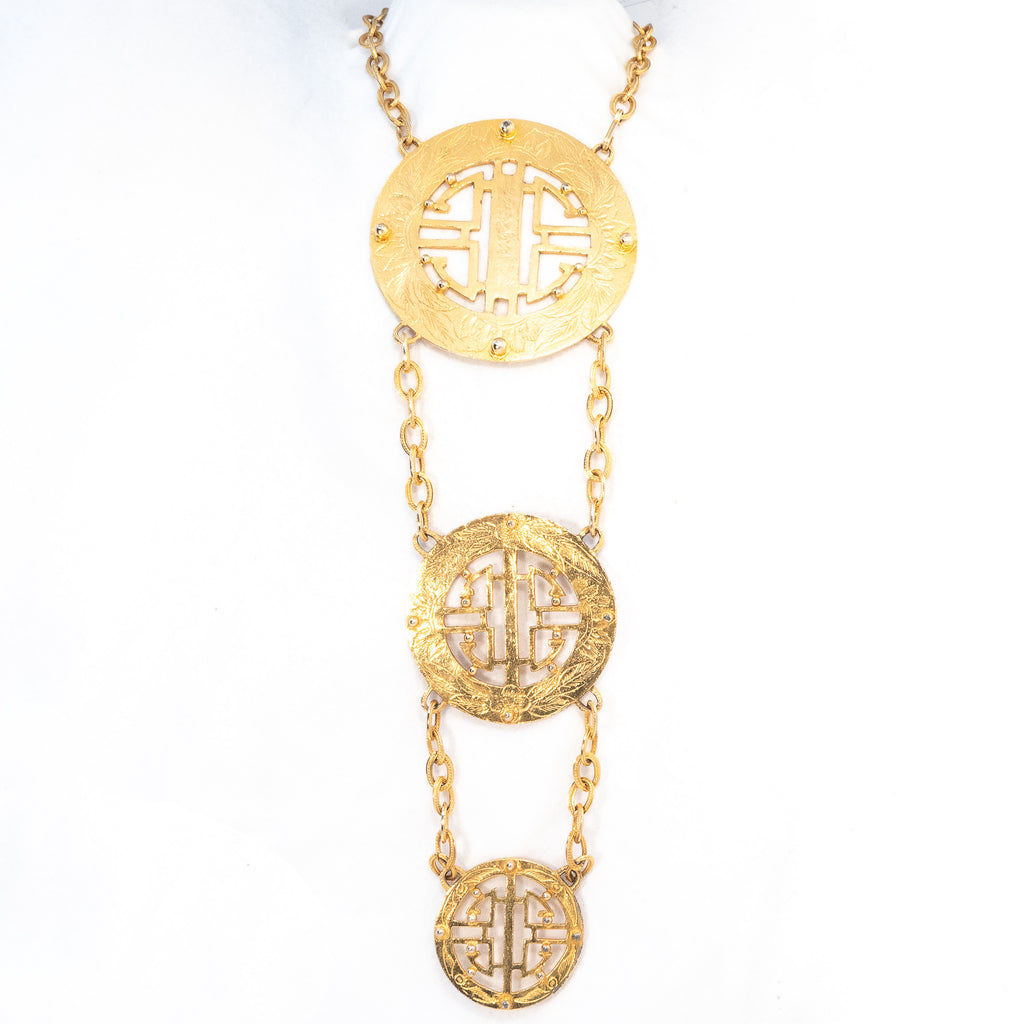 Alexis Kirk Medallion Necklace vintage - Rhinestone Rosie
