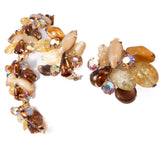 Alice Caviness Brown Beaded Bracelet and Earrings Set vintage - Rhinestone Rosie