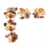 Alice Caviness Brown Beaded Bracelet and Earrings Set vintage - Rhinestone Rosie