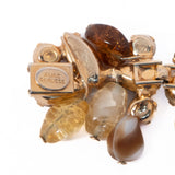 Alice Caviness Brown Beaded Bracelet and Earrings Set vintage - Rhinestone Rosie