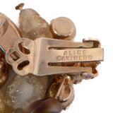 Alice Caviness Brown Beaded Bracelet and Earrings Set vintage - Rhinestone Rosie