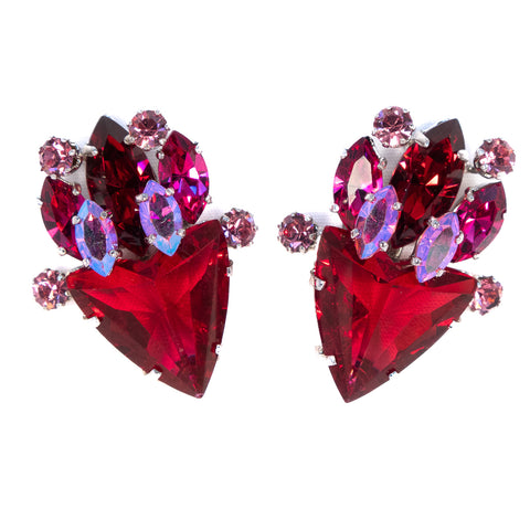 Austria Aurora Borealis Triangle Earrings
