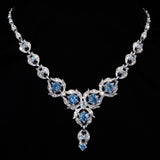 Bogoff Blue Rhinestone Necklace vintage - Rhinestone Rosie