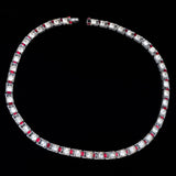 Bogoff Red Rhinestone Necklace vintage - Rhinestone Rosie