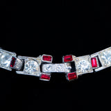 Bogoff Red Rhinestone Necklace vintage - Rhinestone Rosie