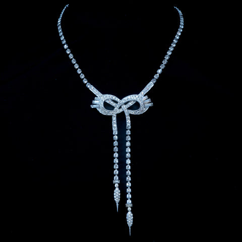 Boucher Rhinestone Bow Necklace