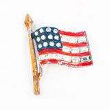 Calvaire Flag Brooch rhinestone vintage - Rhinestone Rosie
