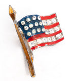 Calvaire Flag Brooch rhinestone vintage - Rhinestone Rosie