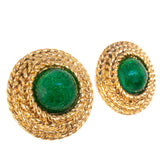 Chanel Green Glass Earrings vintage 1980s - Rhinestone Rosie