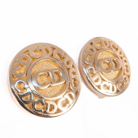 Christian Dior Logo Earrings