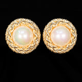Christian Dior Pearl Earrings vintage - Rhinestone Rosie