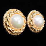 Christian Dior Pearl Earrings vintage - Rhinestone Rosie