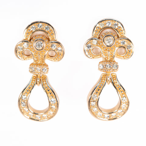 Christian Dior Rhinestone Dangle Earrings