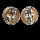 Ciner Pearl and Blue Enamel Earrings vintage - Rhinestone Rosie