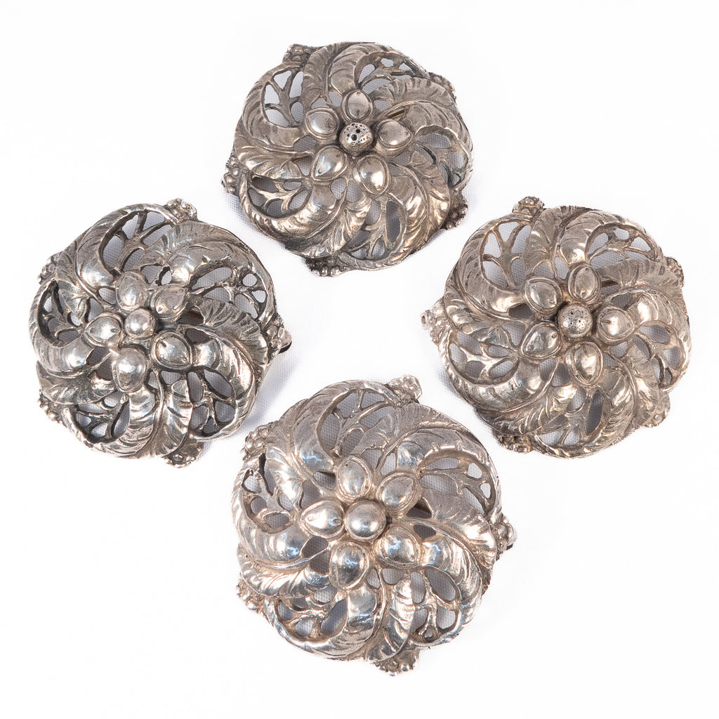 Cini Flower Brooches_Set of 4 _sterling silver vintage - Rhinestone Rosie