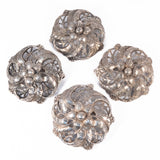 Cini Flower Brooches_Set of 4 _sterling silver vintage - Rhinestone Rosie