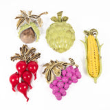 Coro Fruit and Vegetable Brooches vintage - Rhinestone Rosie
