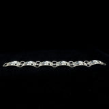 Danecraft Felch Co Sterling Silver Leaf Bracelet vintage - Rhinestone Rosie