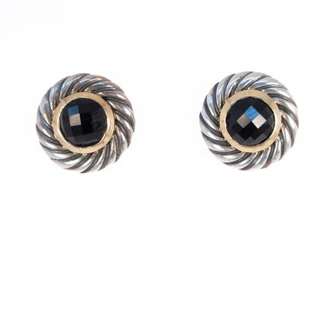 Black Onyx 'Cookie' Stud Earrings by David Yurman