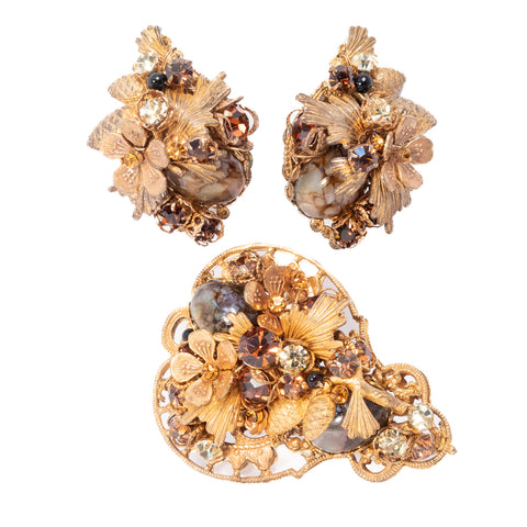 DeMario Brooch and Earring Set
