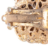 DeMario Brooch and Earring Set vintage - Rhinestone Rosie