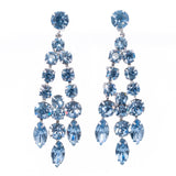 Eisenberg Blue Long Dangle Earrings vintage - Rhinestone Rosie