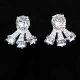 Eisenberg Rhinestone Earrings Sterling vintage - Rhinestone Rosie