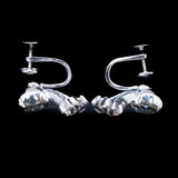 Eisenberg Rhinestone Earrings Sterling vintage - Rhinestone Rosie