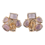 Elsa Schiaparelli Purple Aurora Borealis Earrings vintage - Rhinestone Rosie