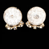 Elsa Schiaparelli Aurora Borealis Molded Glass Earrings vintage - Rhinestone Rosie