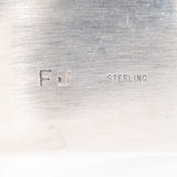 Sterling Silver Grooved Bracelet and Earring Set by Francis Jones - Rhinestone Rosie