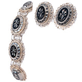 Mexican Silver Filigree Set vintage - Rhinestone Rosie