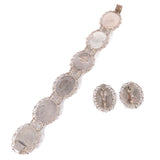 Mexican Silver Filigree Set vintage - Rhinestone Rosie