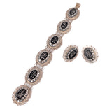 Mexican Silver Filigree Set vintage - Rhinestone Rosie