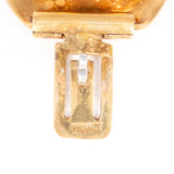 France Brass Turquoise Glass Disc Bracelet vintage - Rhinestone Rosie