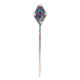 Amethyst and Pearl Enamel Hair Stick by Gita Maria sterling silver vintage - Rhinestone Rosie